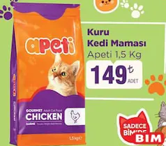 APETİ KURU KEDİ MAMASI 1,5 KG fiyat ve kampanya bilgisi